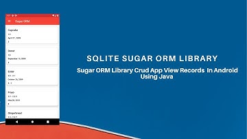 Sqlite Library Sugar ORM Crud App Part 1 Install Dependencies