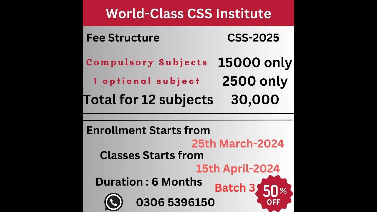 CSS 2025 Enrollment start 50 discount Preparation and Mocks