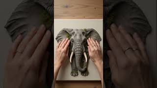 Elephant Made from Leaves! 🐘 Incredible DIY Nature Art #Shorts #StopMotion #NatureCraft