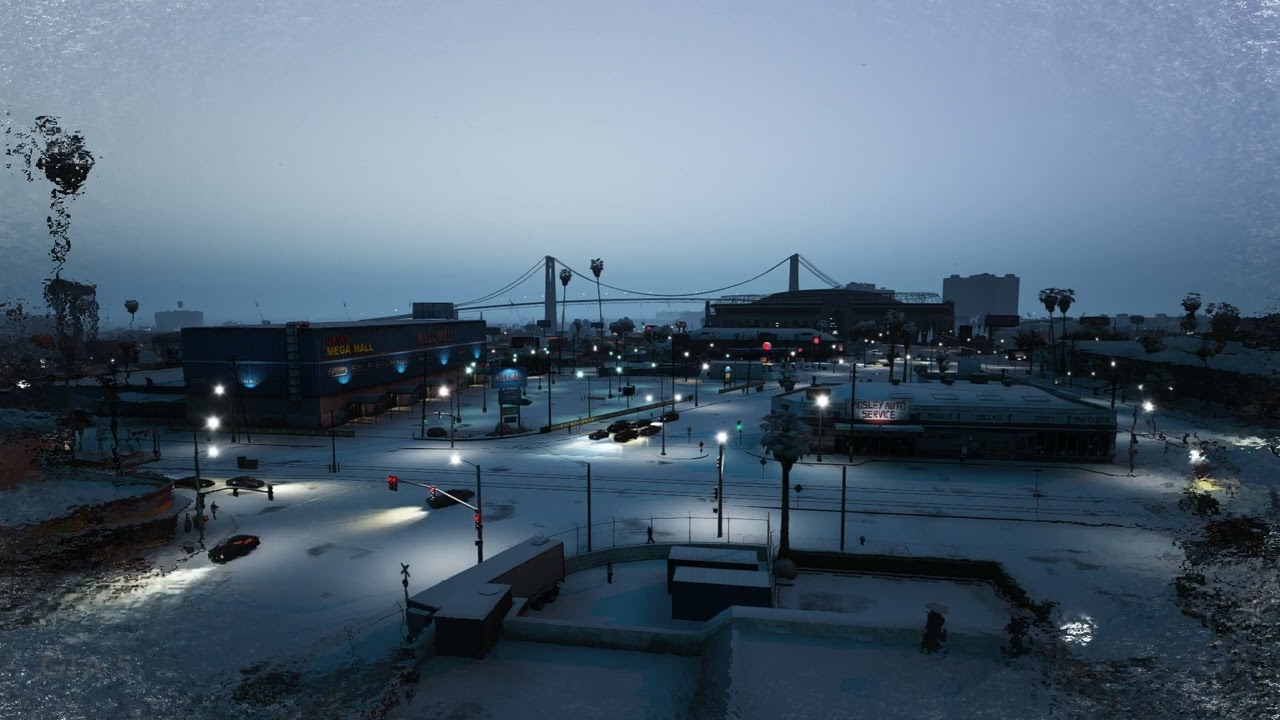 Ambience for Meditation | Above the Winter City at Night #1 | ASMR