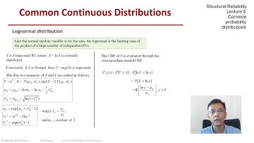 STRUCTURAL RELIABILITY Lecture 05 module 07: Lognormal distribution