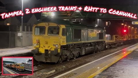 Colas Tamper, GBRF RHTT, Freightliner Engineer trains head to Cornwall @ Keyham Station - 30/11/25