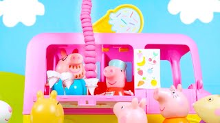 the twenty scoop ice cream peppa pig toy videos funny educational video for kids