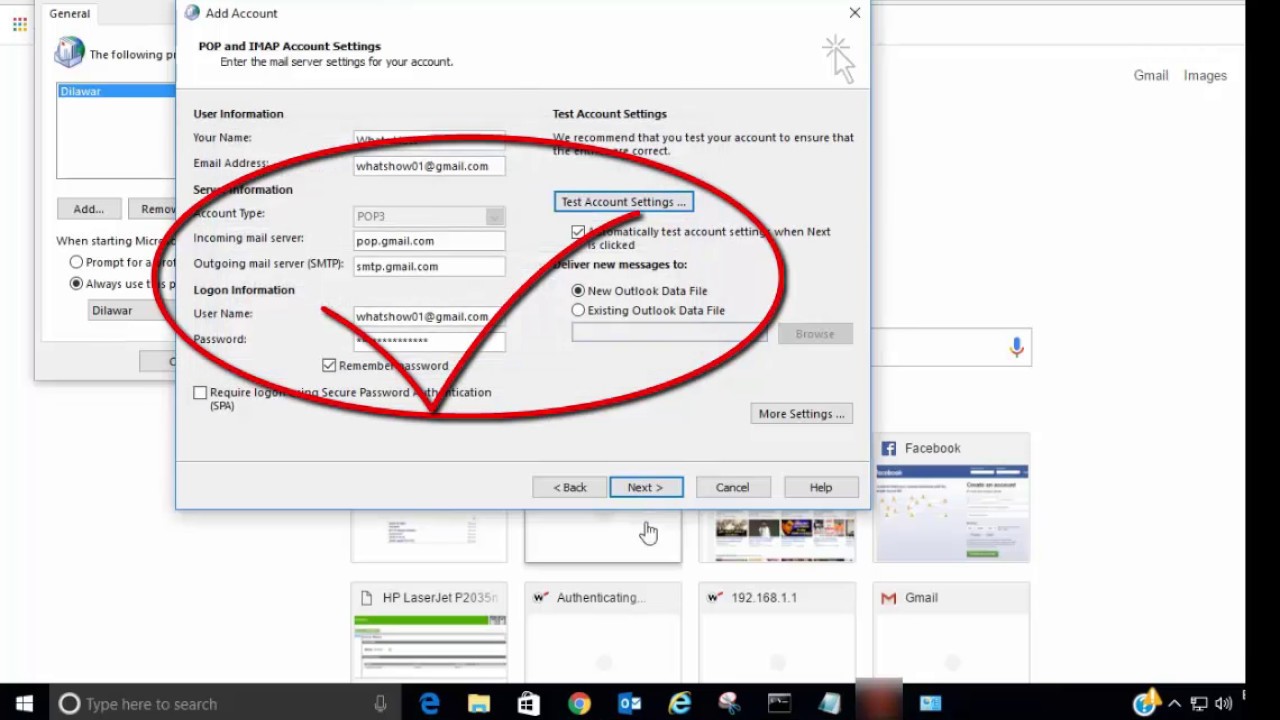 How Setup Gmail In outlook 2016 | Setup Gmail via IMAP work with Ms Outlook - YouTube