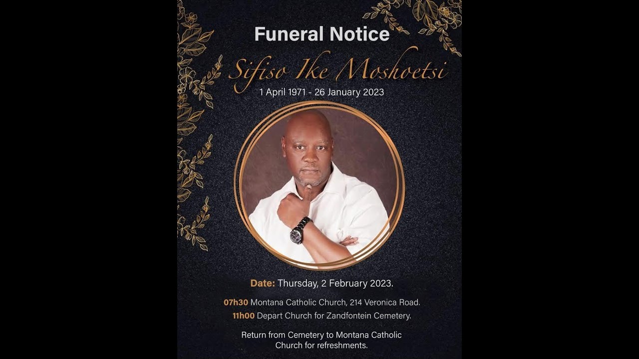 Funeral Service of Ike Sifiso Moshoetsi - YouTube