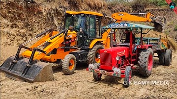 Mahindra 575 di power plus | Mahindra tractor with full loaded trolley | jcp | jcb video | jcb 3dx