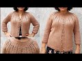 Casaquinho em Tricô | Cardigan Top Down | Pala redonda