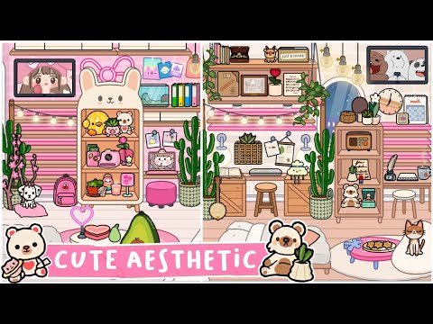 Toca Life World : NEW CUTE AESTHETIC BEDROOM DESIGN MAKEOVER🍑🌿 | TOCA BOCA