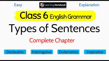 Class 6 Types of Sentences | Class 6 English Grammar Kinds of Sentences