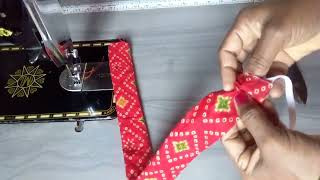 How to make Hair Rubber Band / Diy Fabric Bow/ Diy Scrunchie Tutorial