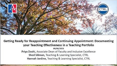 Documenting your Teaching Effectiveness in a Teaching Portfolio