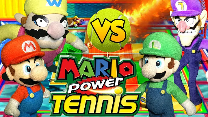 ABM: Mario & Wario Vs Luigi & Waluigi !! Mario Power Tennis Gameplay!!