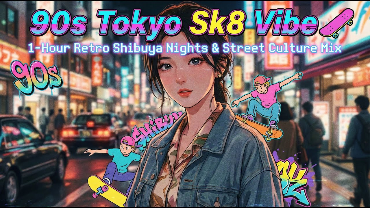 90s Tokyo Sk8 Vibe 🛹 | 1-Hour Retro Shibuya Nights & Street Culture Mix