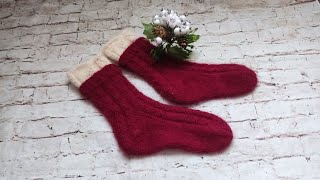 картинка: Носки спицами,/подробный мк/#вязание#молодой _блогер#вяжемноски#