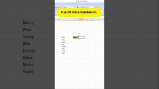 Use Data Validation in Excel 🥰 #krishknowtech #knowledge #video