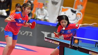 梅村優香 櫻井花 Yuuka Umemura Hana Sakurai スーパープレー ノジマTリーグ2022-2023  2022年12月3日【卓球 Tリーグ公式】