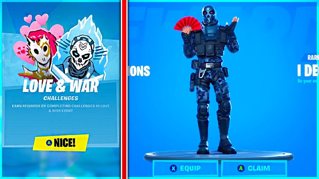 I Got Love And War Challenges And Metal Masq Bundle In Fortnite Valentines Update Youtube