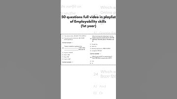 Part - 19, 1st year, Employability Skills, CBT EXAM Important Questions, @Itielectrician12