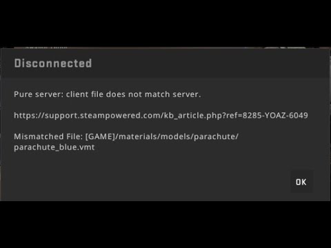 CS:GO žaidimo [Pure server: client file] klaidos sprendimas