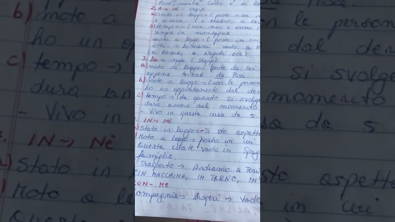 MESIMI 65🇮🇹/PREPOSIZIONI SEMPLICI E ARTICOLATE/PARAFJALET E THJESHTA /PERBERA /IMPORTANTE