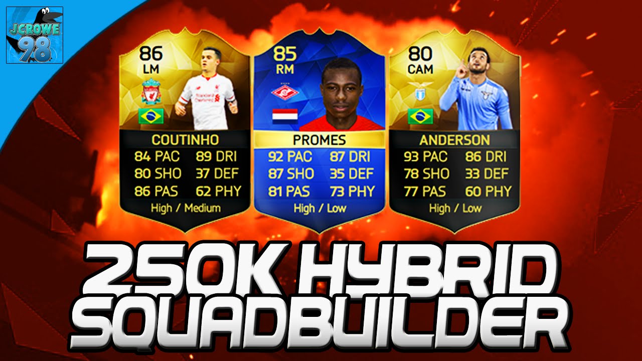 FIFA 16 INSANE 250K HYBRID SQUAD BUILDER! w/ TOTS PROMES, IF FELIPE ANDERSON & SIF COUTINHO!