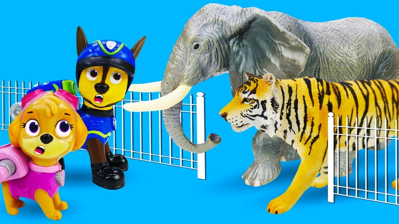 Игрушки Щенячий патруль ищут животных! Детское видео про игрушечный зоопарк! Игры для детей