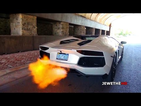 Lamborghini Aventador W/ ARMYTRIX Titanium Exhaust Shooting FLAMES!! LOUD Sounds!