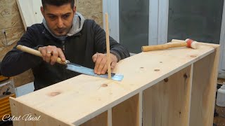 Making a cabinet from pine wood / Wood cabinet diy woodworking / Çam ağacından ahşap dolap yapımı