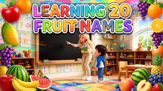 Learning 20 Fruit Names 🍎🍌🍓 | Fruits Names for Kids | Learn Fruits with Teacher