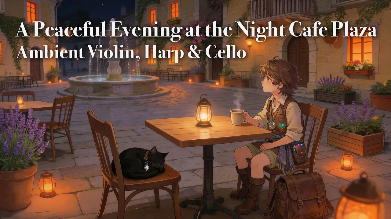 Cozy Fantasy BGM | Night Cafe Plaza - Study & Work