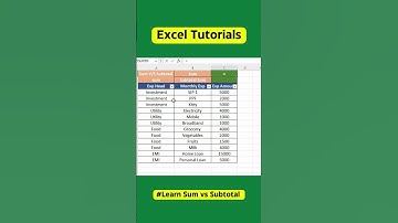 Master SUM vs SUBTOTAL in Excel #excelformula #exceltips #excel