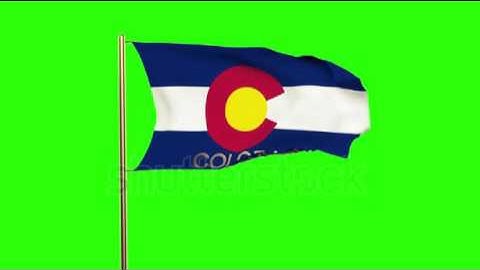 colorado flag with title waving in the wind. Looping sun rises style. Animation loop Stock video by