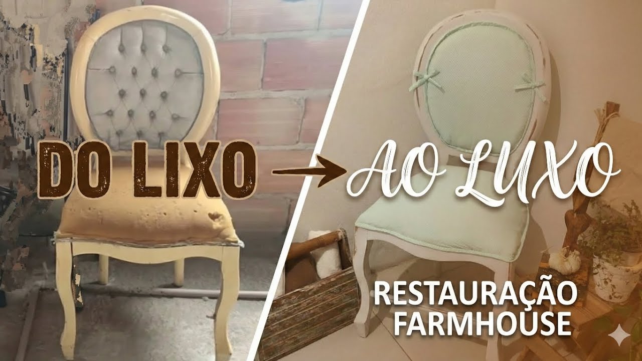 ACHEI ESTA CADEIRA ANTIGA NO LIXO! (Restauração COMPLETA de LUXO)