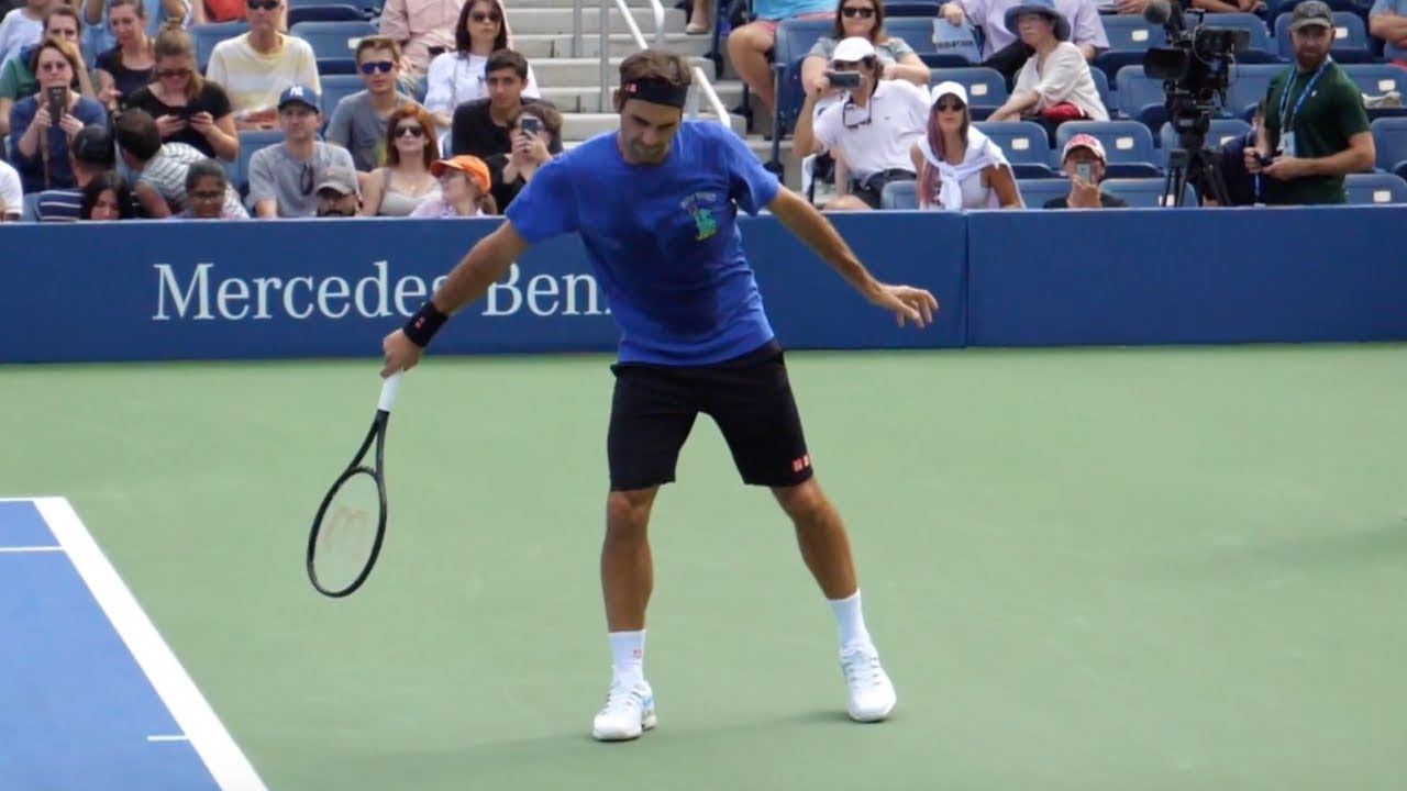 Roger Federer Slice Backhand Slow Motion 2019 - YouTube