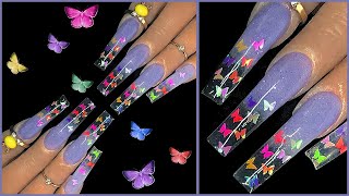 Polygel Tips & Tricks for Beginners! 🦋 Butterfly Ombré Glitter Nails