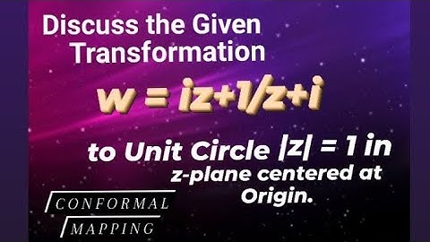 Discuss the application of the given Transformation for the unit circle in z plane