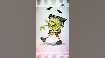 How to draw Spongebob’s Spongenstien 8 #art #drawing #ink #drawing  #spongebob #halloween