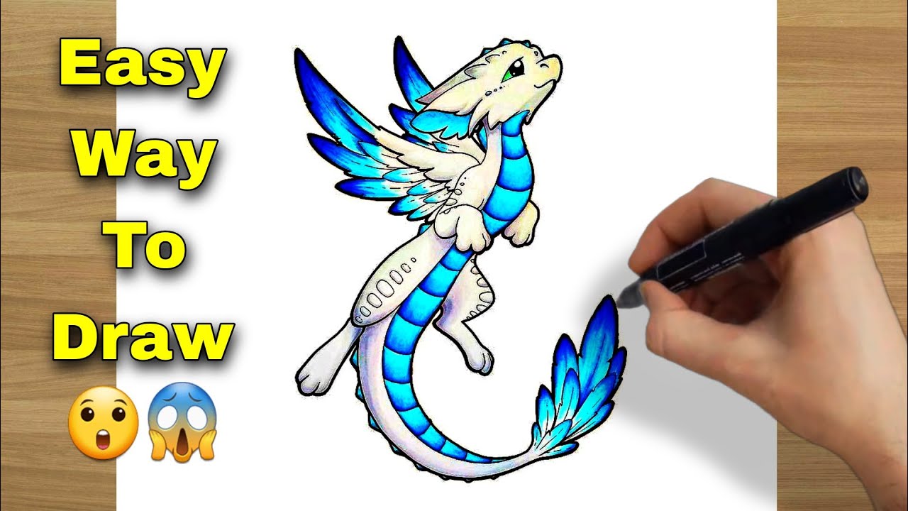 How to draw a Dragon | Flying Dragon Drawing lesson _ Trick Art ...