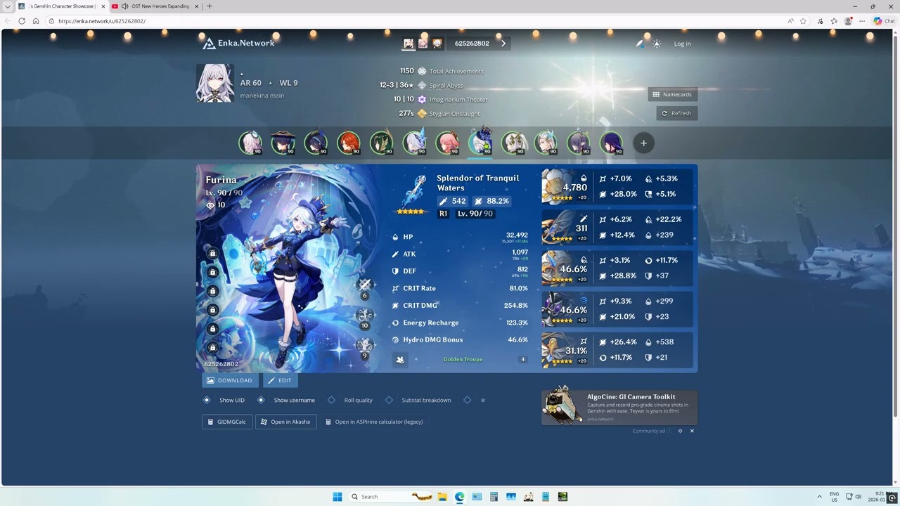 genshin akasha 1% artifact builds