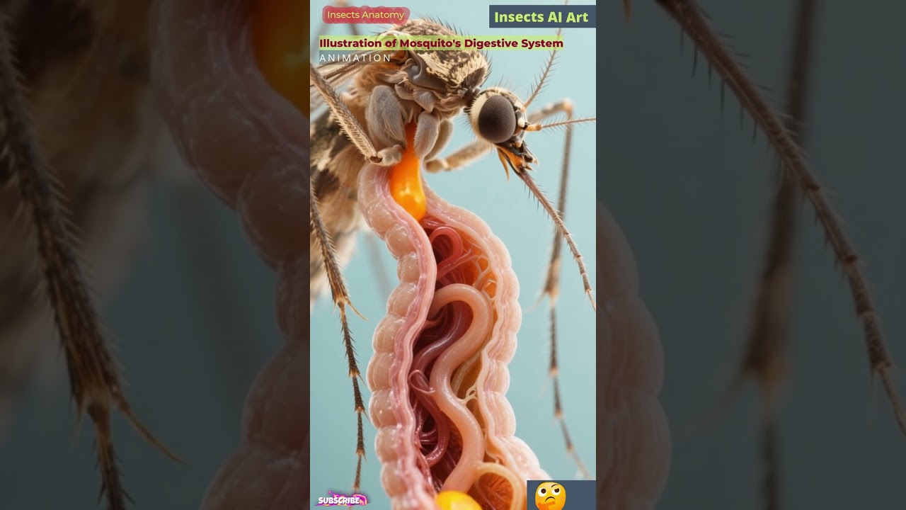 Illustration of Mosquito's Digestive System Animation | Insects AI Art | 03