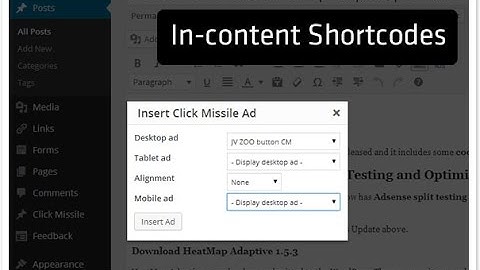 Click Missile Ads Plugin - WordPress Ad Positioning using Shortcodes