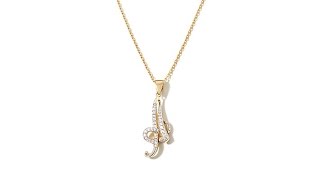 Full Absolute Pav Initial Pendant with 18 Chain Guide