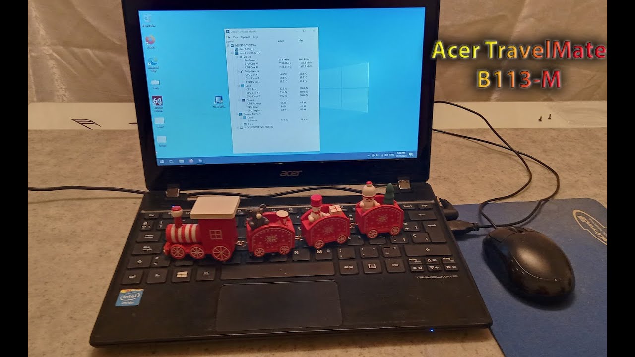 Acer TravelMate B113-M CPU thermal paste replacement (teardown