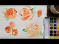 Watercolor Roses and Dagger Brush: A 7 minutes guide to learning watercolor roses!