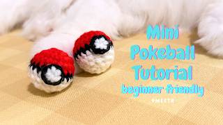Crochet cute mini Pokeball | keychain| easy tutorial| beginner friendly