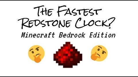 The Fastest Redstone Clock on Bedrock?
