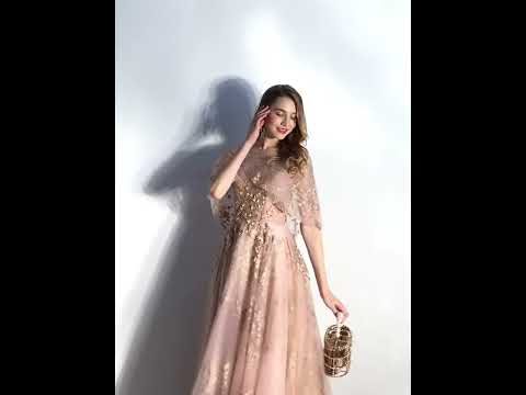 Chic Beautiful Champagne See Through Evening Dresses 2020