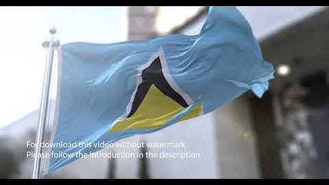 Saint Lucia flag with 3d effect blowing in the wind 3D Flag V2 long