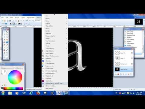 Paint.NET Chrome effect text