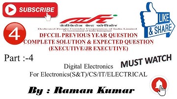 DFCCIL Executive Previous Year &most expected(S&T/EE) Ques with Detailed solutions (Part 4)